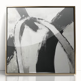 Large Abstract Wall Art – Modern Black and White Minimalist Canvas