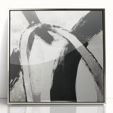 Large Abstract Wall Art – Modern Black and White Minimalist Canvas