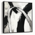 Large Abstract Wall Art – Modern Black and White Minimalist Canvas