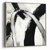 Large Abstract Wall Art – Modern Black and White Minimalist Canvas