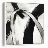 Large Abstract Wall Art – Modern Black and White Minimalist Canvas