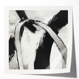 Large Abstract Wall Art – Modern Black and White Minimalist Canvas