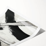 Large Abstract Wall Art – Modern Black and White Minimalist Canvas