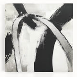 Large Abstract Wall Art – Modern Black and White Minimalist Canvas