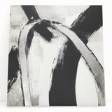 Large Abstract Wall Art – Modern Black and White Minimalist Canvas