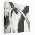 Large Abstract Wall Art – Modern Black and White Minimalist Canvas