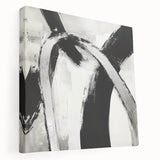 Large Abstract Wall Art – Modern Black and White Minimalist Canvas
