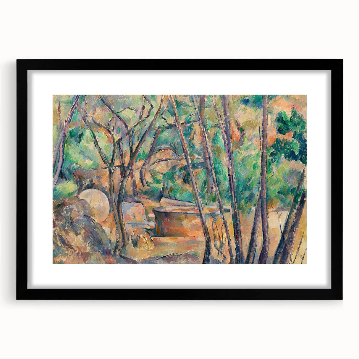 Impressionist Woodland Scene Wall Art - Cézanne's Millstone and Cistern Print