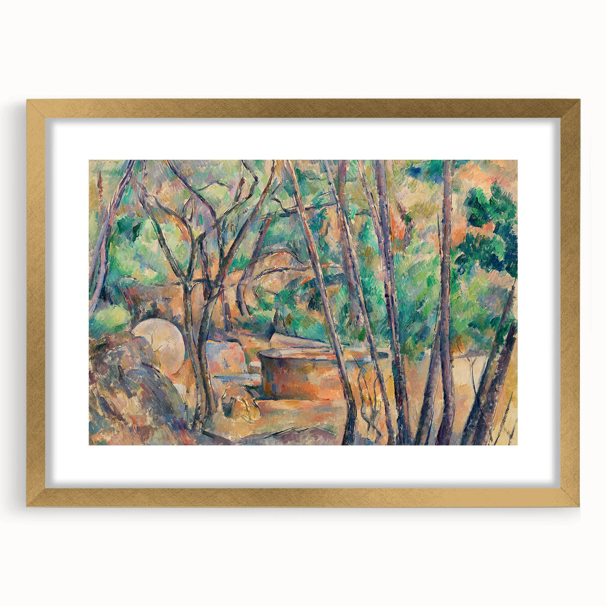 Impressionist Woodland Scene Wall Art - Cézanne's Millstone and Cistern Print