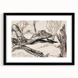 Monochrome Tree Sketch Modern Art - Minimalist Nature-Inspired Decor