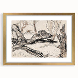 Monochrome Tree Sketch Modern Art - Minimalist Nature-Inspired Decor