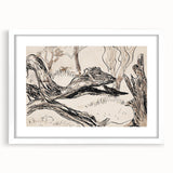 Monochrome Tree Sketch Modern Art - Minimalist Nature-Inspired Decor