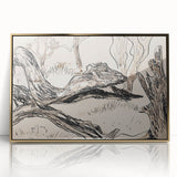 Monochrome Tree Sketch Modern Art - Minimalist Nature-Inspired Decor