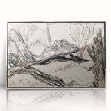 Monochrome Tree Sketch Modern Art - Minimalist Nature-Inspired Decor