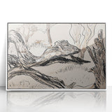 Monochrome Tree Sketch Modern Art - Minimalist Nature-Inspired Decor