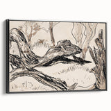 Monochrome Tree Sketch Modern Art - Minimalist Nature-Inspired Decor