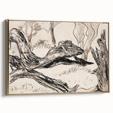 Monochrome Tree Sketch Modern Art - Minimalist Nature-Inspired Decor