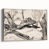 Monochrome Tree Sketch Modern Art - Minimalist Nature-Inspired Decor