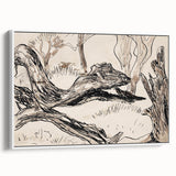 Monochrome Tree Sketch Modern Art - Minimalist Nature-Inspired Decor