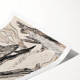 Monochrome Tree Sketch Modern Art - Minimalist Nature-Inspired Decor