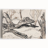 Monochrome Tree Sketch Modern Art - Minimalist Nature-Inspired Decor