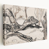 Monochrome Tree Sketch Modern Art - Minimalist Nature-Inspired Decor