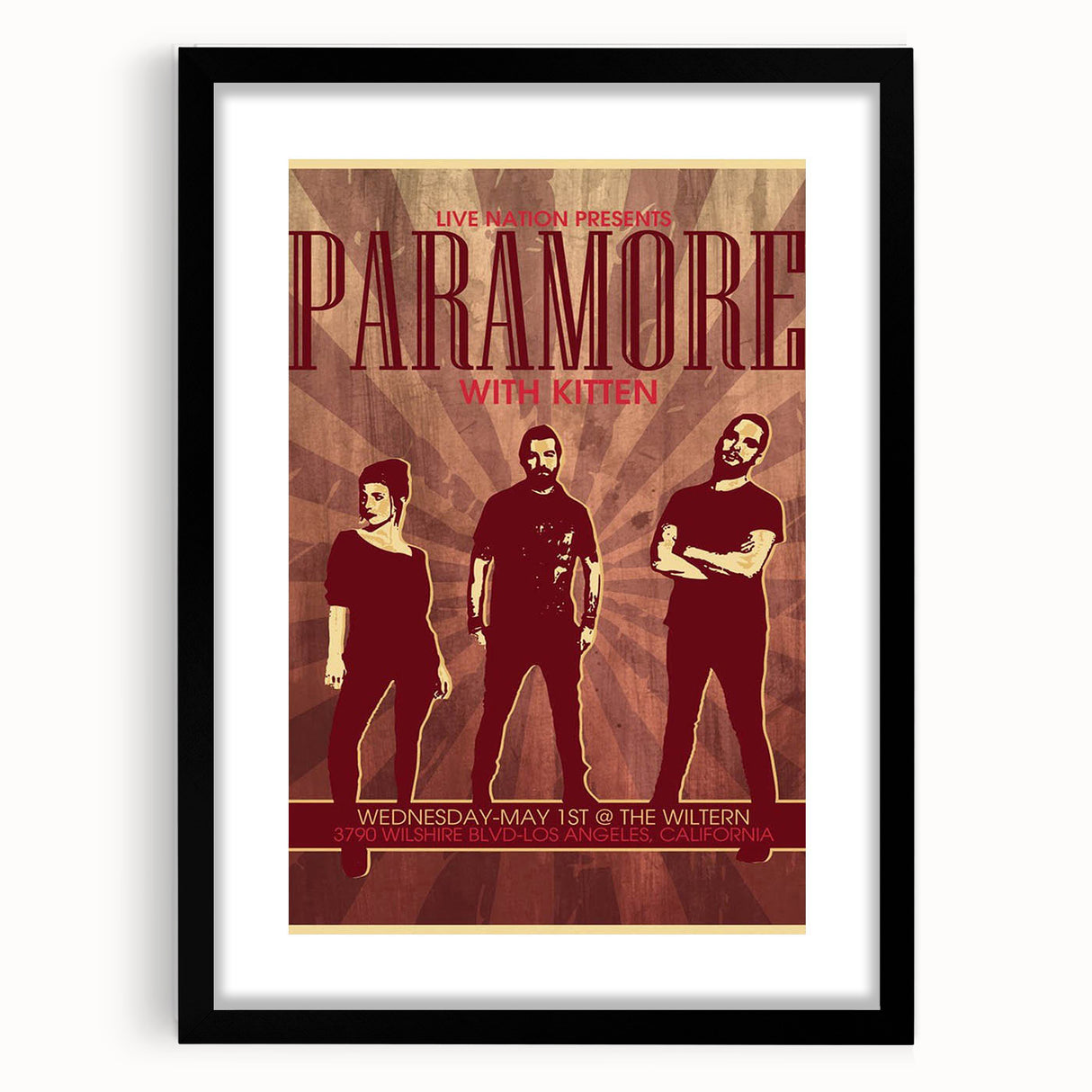 Paramore Concert Poster - Retro Indie Rock Art for Fans