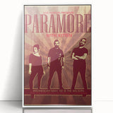 Paramore Concert Poster - Retro Indie Rock Art for Fans