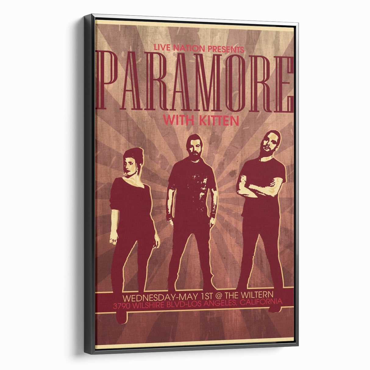 Paramore Concert Poster - Retro Indie Rock Art for Fans