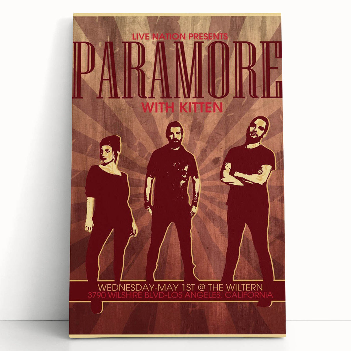 Paramore Concert Poster - Retro Indie Rock Art for Fans