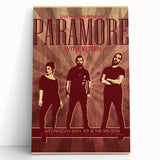 Paramore Concert Poster - Retro Indie Rock Art for Fans
