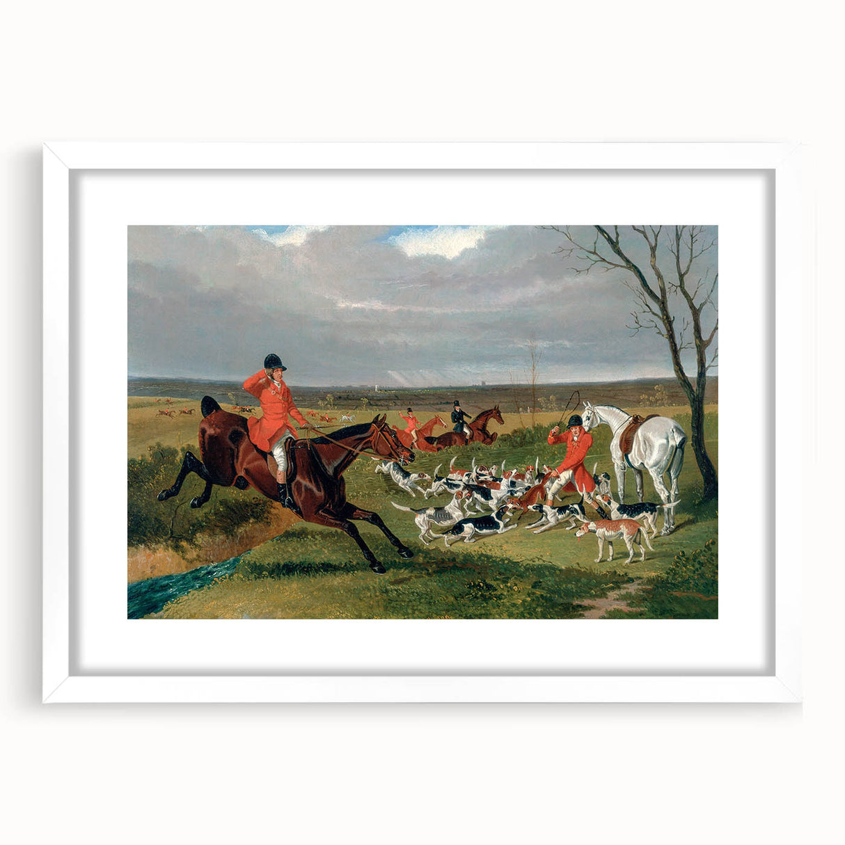 Realism Art Prints: Equestrian Hunting Scene Realism Wall Art Canvas