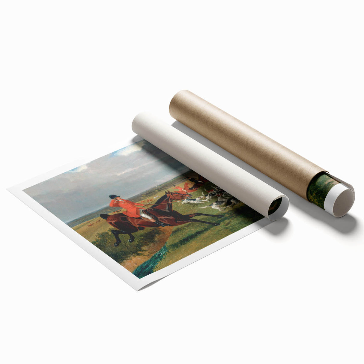 Realism Art Prints: Equestrian Hunting Scene Realism Wall Art Canvas