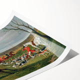 Realism Art Prints: Equestrian Hunting Scene Realism Wall Art Canvas