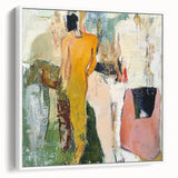 Abstract Figurative Living Room Wall Art – Large Framed Canvas