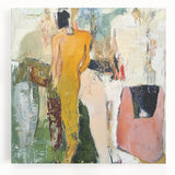 Abstract Figurative Living Room Wall Art – Large Framed Canvas