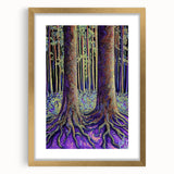 Elegant abstract floral frame with a gold mat, showcasing vibrant colors and intricate designs, perfect for enhancing home decor and adding a touch of sophistication.