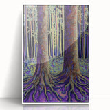 Framed acrylic artwork showcasing abstract floral designs in vibrant colors, with a sleek white frame, perfect for modern home decor and interior styling.