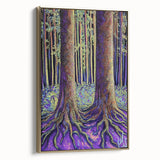 Framed canvas artwork showcasing a vibrant abstract floral design in gold tones, displayed from a side view. Perfect for modern home decor enhancement.