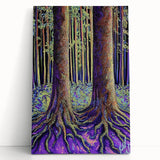 Abstract floral canvas artwork showcasing vibrant colors and intricate patterns, elegantly leaning against a wall, ideal for modern home decor. Perfect for adding a touch of artistic flair to any living space.