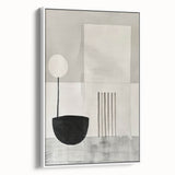 Framed abstract minimalist wall art in a sleek white design, showcasing a modern aesthetic with clean lines and subtle textures, perfect for contemporary interiors.