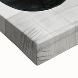 Abstract minimalist wall art on stretched canvas showcases a blend of soft pastel colors and geometric shapes, creating a serene and modern aesthetic perfect for interior decor.