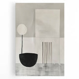 Abstract minimalist wall art canvas showcasing soft pastel colors and geometric shapes, perfect for modern home decor or office spaces.