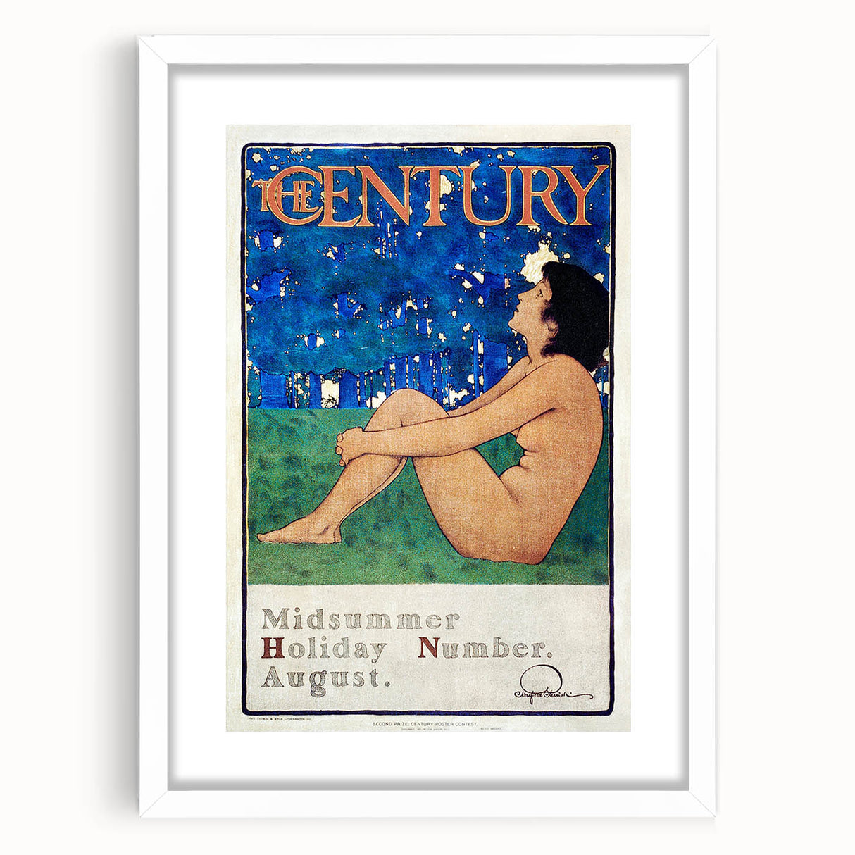 Vintage Summer Wall Art - "The Century" Midsummer Poster by Maxfield Parrish