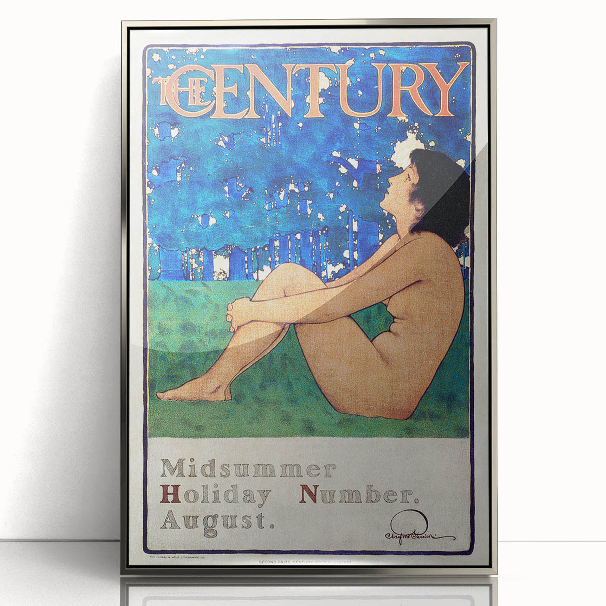 Vintage Summer Wall Art - "The Century" Midsummer Poster by Maxfield Parrish