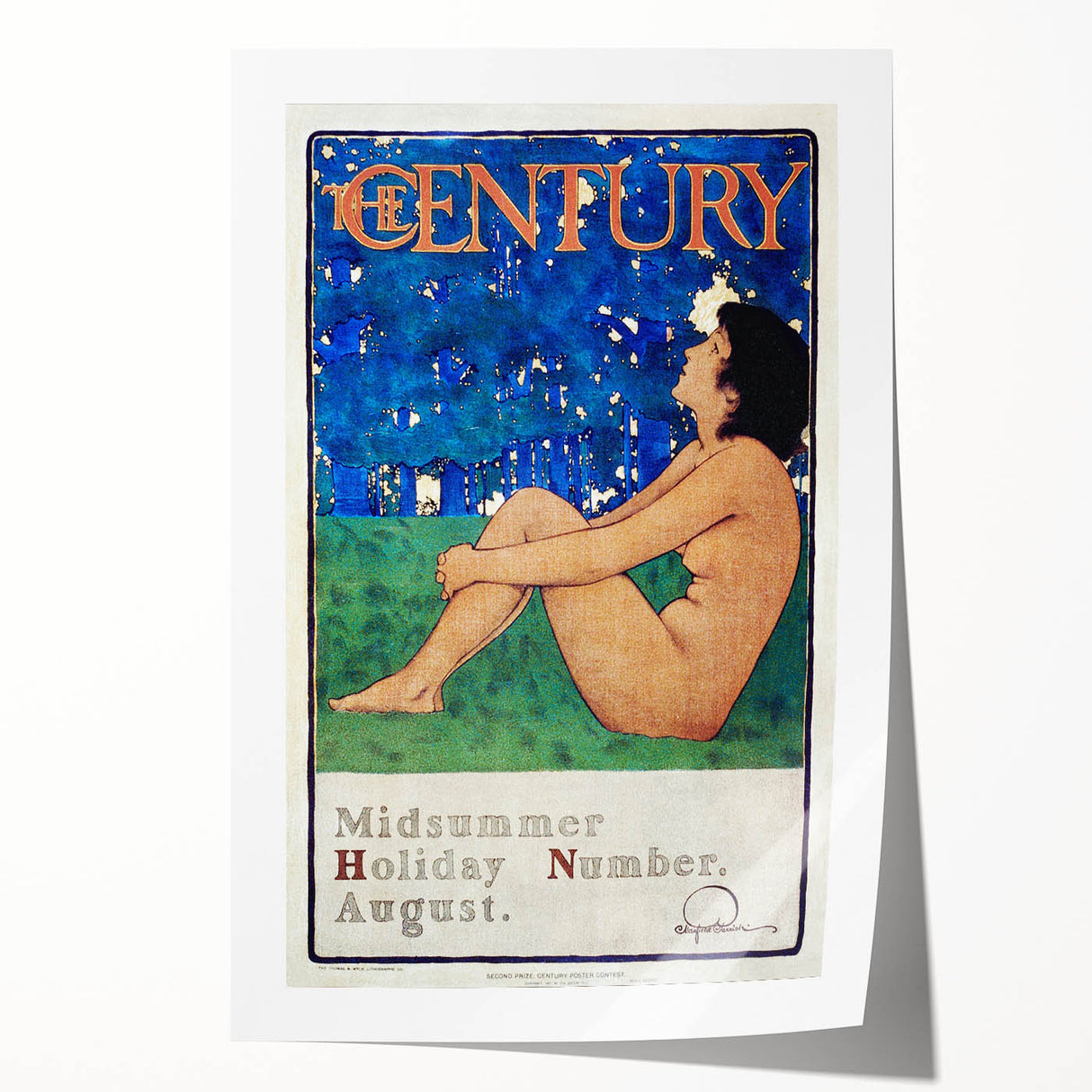 Vintage Summer Wall Art - "The Century" Midsummer Poster by Maxfield Parrish
