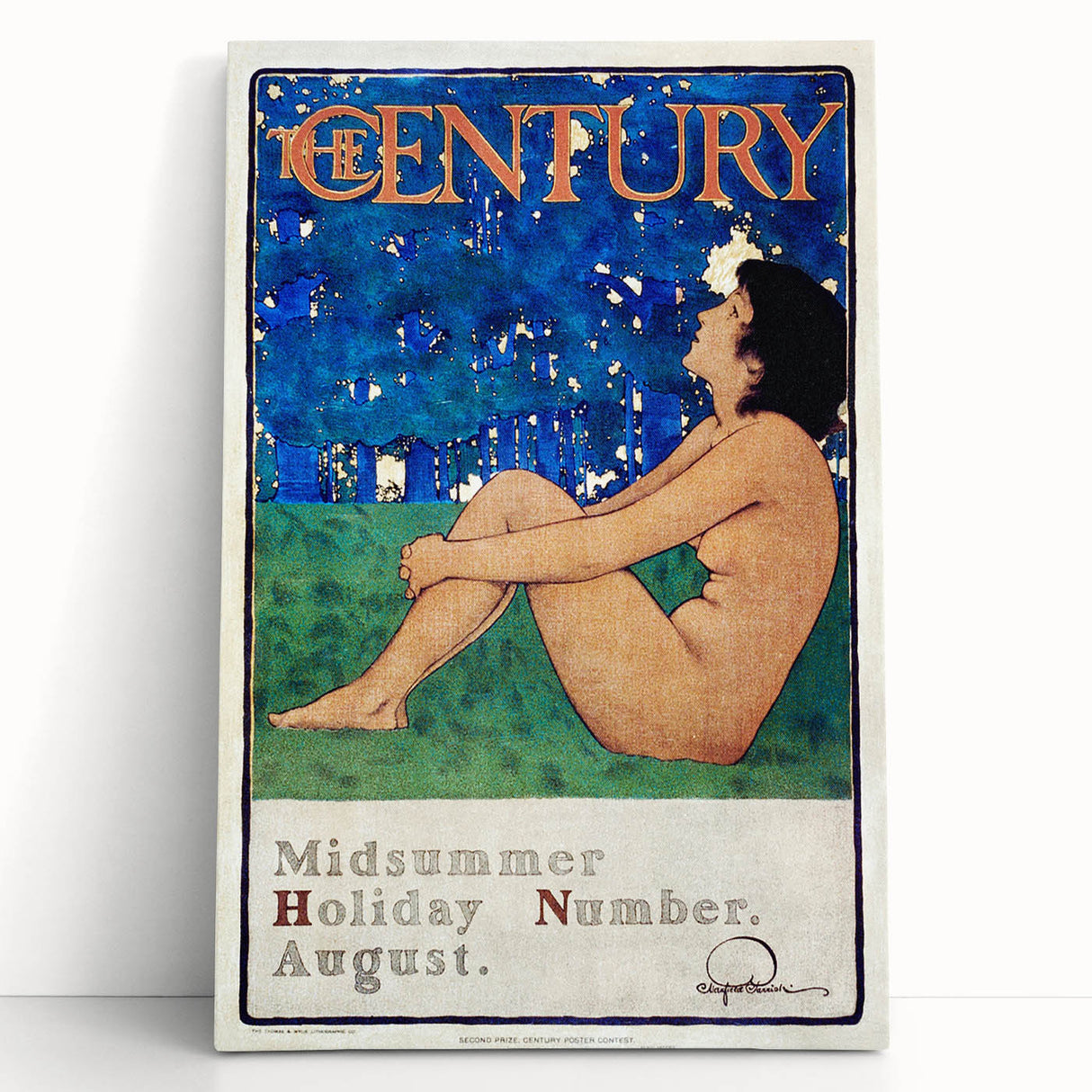 Vintage Summer Wall Art - "The Century" Midsummer Poster by Maxfield Parrish