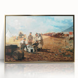 Fine Art Realism: Civil War Camp Scene Realism Art Canvas Print