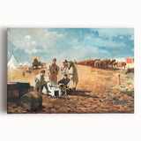 Fine Art Realism: Civil War Camp Scene Realism Art Canvas Print