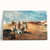 Fine Art Realism: Civil War Camp Scene Realism Art Canvas Print